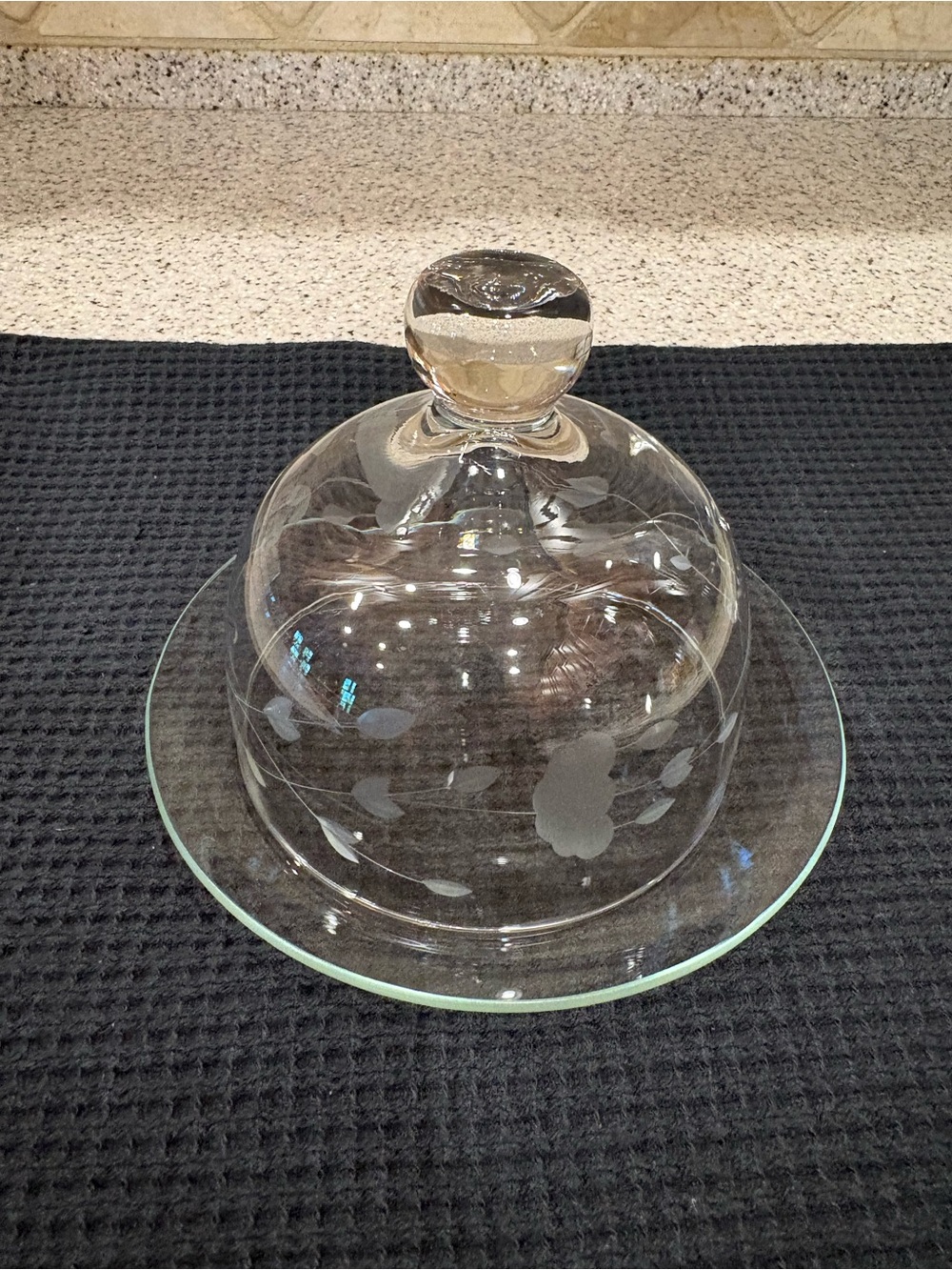 Vintage Princess House Heritage crystal round covered butter Dome